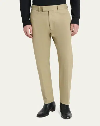 TOM FORD Men's Comfort Stretch Flat-Front Trousers | Thumbnail 4 TOM FORD Men's Comfort Stretch Flat-Front Trousers | Thumbnail 4
