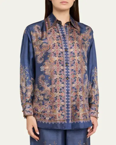 Zimmermann Valiant Relaxed Silk Shirt | Thumbnail 4 Zimmermann Valiant Relaxed Silk Shirt | Thumbnail 4