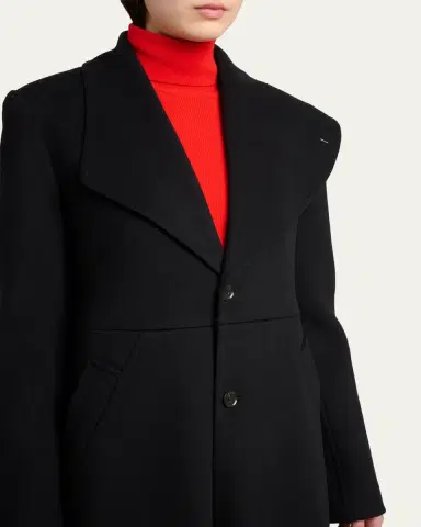 Proenza Schouler Alix Embellished Compact Melton Wool Long Coat | Thumbnail 5 Proenza Schouler Alix Embellished Compact Melton Wool Long Coat | Thumbnail 5