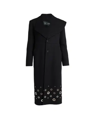 Proenza Schouler Alix Embellished Compact Melton Wool Long Coat | Thumbnail 1 Proenza Schouler Alix Embellished Compact Melton Wool Long Coat | Thumbnail 1