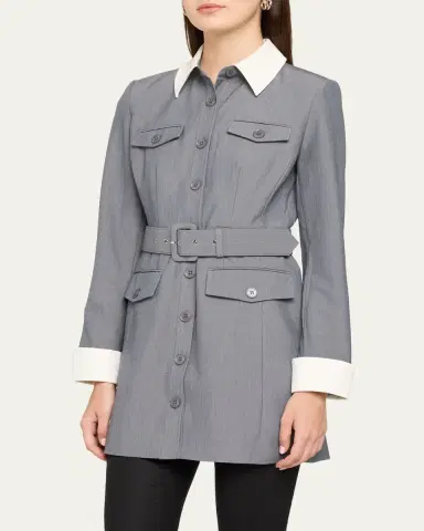 Toccin Valerie Belted Mini Shirtdress | Thumbnail 4 Toccin Valerie Belted Mini Shirtdress | Thumbnail 4