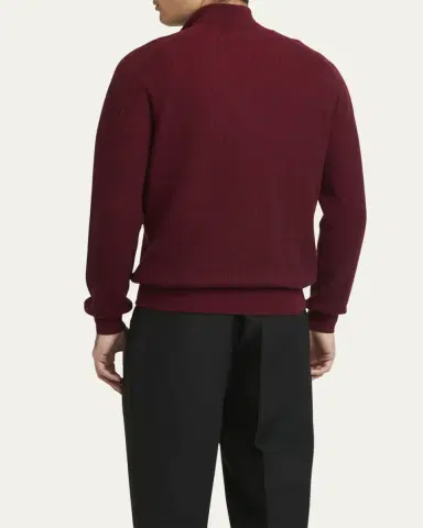 Brioni Men's Cashmere Quarter-Zip Sweater | Thumbnail 3 Brioni Men's Cashmere Quarter-Zip Sweater | Thumbnail 3