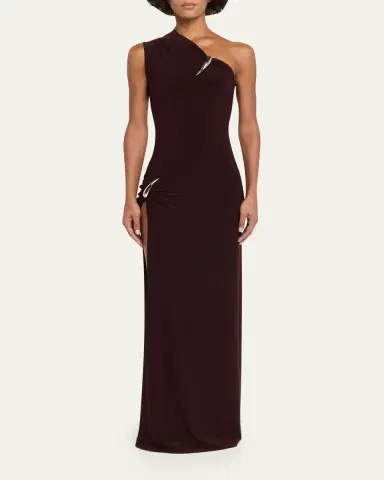 Grace Ling One-Shoulder Claw Slit Gown | Thumbnail 2 Grace Ling One-Shoulder Claw Slit Gown | Thumbnail 2