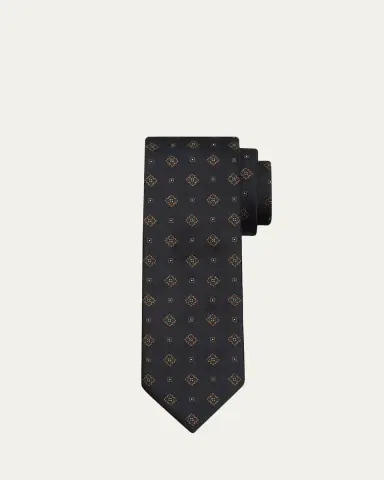 Brioni Men's Medallion Silk Tie | Thumbnail 3 Brioni Men's Medallion Silk Tie | Thumbnail 3