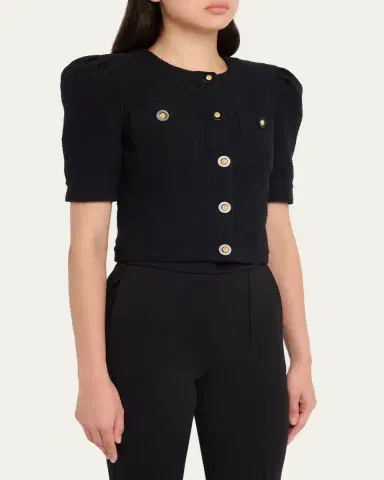 L'Agence Allegra Tweed Short-Sleeve Top | Thumbnail 4 L'Agence Allegra Tweed Short-Sleeve Top | Thumbnail 4