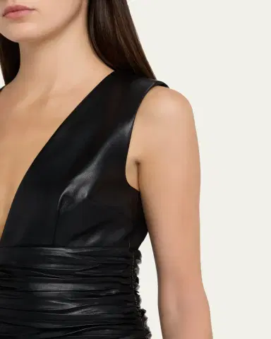 Toccin Dash Plunging Ruched Bodycon Mini Dress | Thumbnail 5 Toccin Dash Plunging Ruched Bodycon Mini Dress | Thumbnail 5