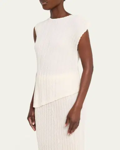 Issey Miyake Unfurling Pleats Sleeveless Asymmetric Top | Thumbnail 4 Issey Miyake Unfurling Pleats Sleeveless Asymmetric Top | Thumbnail 4