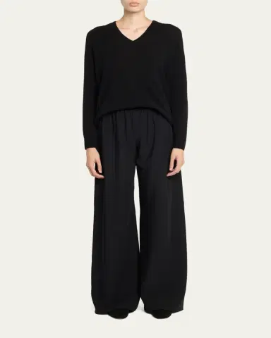 THE ROW Gala Wool Wide-Leg Pull-On Pants | Thumbnail 2 THE ROW Gala Wool Wide-Leg Pull-On Pants | Thumbnail 2