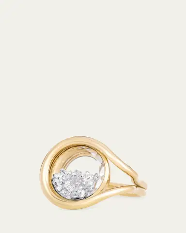 MORITZ GLIK 18K Yellow Gold Kaleidoscope Shaker Bote Open Ring with Diamonds | Thumbnail 2 MORITZ GLIK 18K Yellow Gold Kaleidoscope Shaker Bote Open Ring with Diamonds | Thumbnail 2