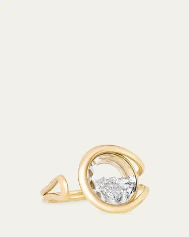 MORITZ GLIK 18K Yellow Gold Kaleidoscope Shaker Bote Open Ring with Diamonds | Thumbnail 3 MORITZ GLIK 18K Yellow Gold Kaleidoscope Shaker Bote Open Ring with Diamonds | Thumbnail 3