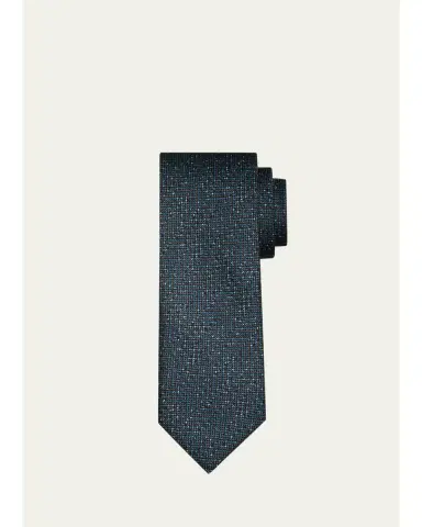 Brioni Men's Herringbone Jacquard Silk Tie | Thumbnail 3 Brioni Men's Herringbone Jacquard Silk Tie | Thumbnail 3