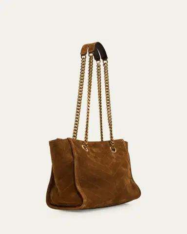 Saint Laurent Niki Small East-West Chevron Suede Shopping Bag | Thumbnail 3 Saint Laurent Niki Small East-West Chevron Suede Shopping Bag | Thumbnail 3