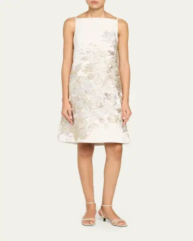 Rickie Freeman for Teri Jon Metallic Floral Jacquard Mini Shift Dress | Thumbnail 2 Rickie Freeman for Teri Jon Metallic Floral Jacquard Mini Shift Dress | Thumbnail 2