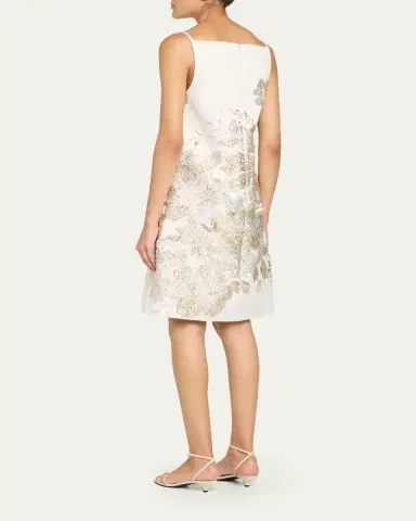 Rickie Freeman for Teri Jon Metallic Floral Jacquard Mini Shift Dress | Thumbnail 3 Rickie Freeman for Teri Jon Metallic Floral Jacquard Mini Shift Dress | Thumbnail 3
