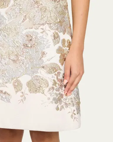 Rickie Freeman for Teri Jon Metallic Floral Jacquard Mini Shift Dress | Thumbnail 5 Rickie Freeman for Teri Jon Metallic Floral Jacquard Mini Shift Dress | Thumbnail 5