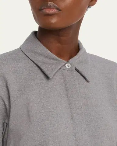 Lafayette 148 New York Pleated Stretch Wool Midi Shirtdress | Thumbnail 5 Lafayette 148 New York Pleated Stretch Wool Midi Shirtdress | Thumbnail 5