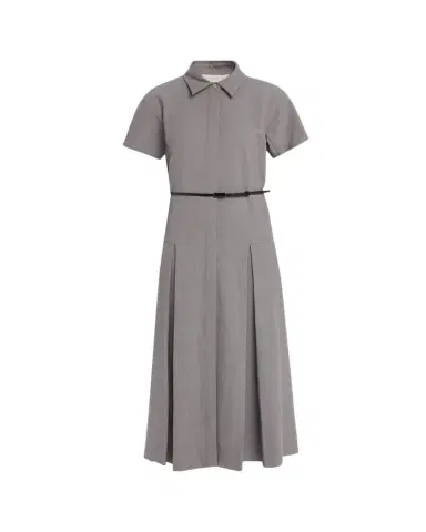 Lafayette 148 New York Pleated Stretch Wool Midi Shirtdress | Thumbnail 1 Lafayette 148 New York Pleated Stretch Wool Midi Shirtdress | Thumbnail 1