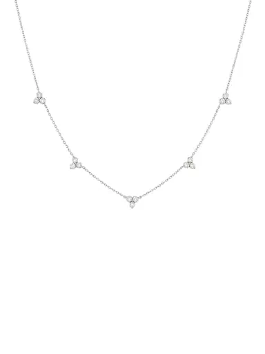 Wish Fine Jewelry 0.46ct Diamond 18K Gold Triple Stationed Necklace | Thumbnail 1 Wish Fine Jewelry 0.46ct Diamond 18K Gold Triple Stationed Necklace | Thumbnail 1