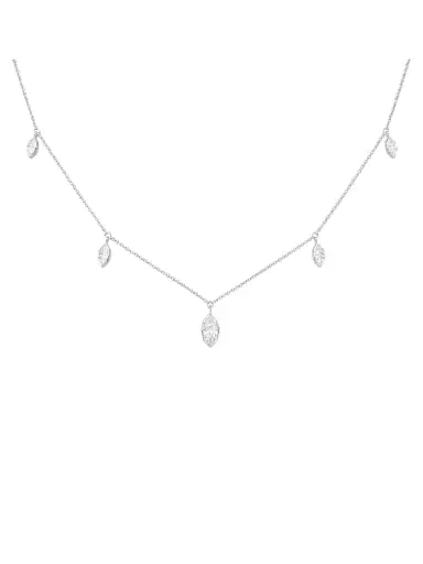 Wish Fine Jewelry 0.91ct Diamond 18K Gold Graduated Station Necklace | Thumbnail 1 Wish Fine Jewelry 0.91ct Diamond 18K Gold Graduated Station Necklace | Thumbnail 1