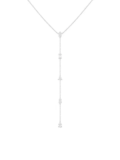 Wish Fine Jewelry 0.96ct Diamond 18K Gold Multi Shape Lariat Necklace | Thumbnail 1 Wish Fine Jewelry 0.96ct Diamond 18K Gold Multi Shape Lariat Necklace | Thumbnail 1
