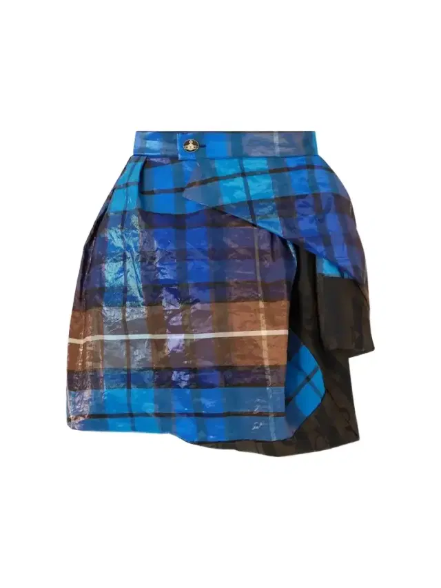 Zora Asymmetric Pleated Checked Twill Mini Skirt Zora Asymmetric Pleated Checked Twill Mini Skirt