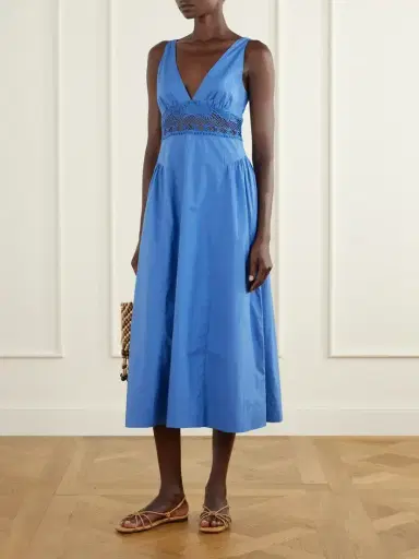 Posse Veda Broderie Anglaise Organic Cotton Poplin Midi Dress | Thumbnail 2 Posse Veda Broderie Anglaise Organic Cotton Poplin Midi Dress | Thumbnail 2