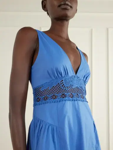 Posse Veda Broderie Anglaise Organic Cotton Poplin Midi Dress | Thumbnail 4 Posse Veda Broderie Anglaise Organic Cotton Poplin Midi Dress | Thumbnail 4