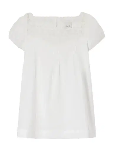 Posse Veda Broderie Anglaise-trimmed Organic Cotton-poplin Top | Thumbnail 1 Posse Veda Broderie Anglaise-trimmed Organic Cotton-poplin Top | Thumbnail 1