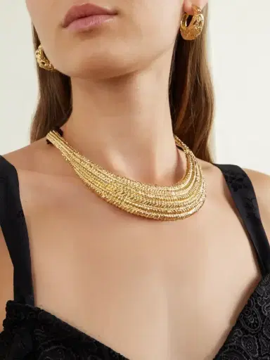 PAOLA SIGHINOLFI Delphine 18-karat Gold-plated Pewter And Cord Necklace | Thumbnail 2 PAOLA SIGHINOLFI Delphine 18-karat Gold-plated Pewter And Cord Necklace | Thumbnail 2