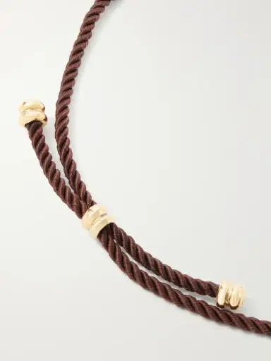PAOLA SIGHINOLFI Delphine 18-karat Gold-plated Pewter And Cord Necklace | Thumbnail 3 PAOLA SIGHINOLFI Delphine 18-karat Gold-plated Pewter And Cord Necklace | Thumbnail 3