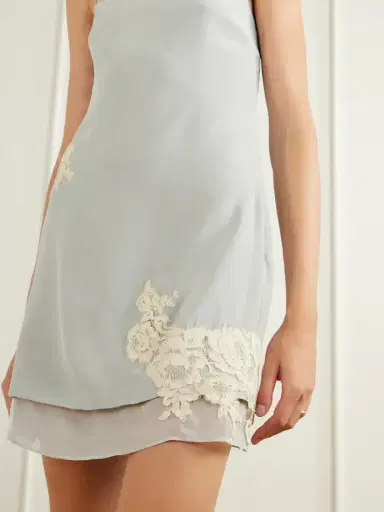 SIR. Noria Lace-trimmed Silk Crepe De Chine Mini Dress | Thumbnail 4 SIR. Noria Lace-trimmed Silk Crepe De Chine Mini Dress | Thumbnail 4