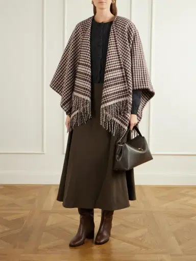 Purdey Sheperd's Checked Wool Poncho | Thumbnail 2 Purdey Sheperd's Checked Wool Poncho | Thumbnail 2
