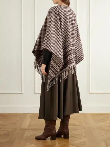 Purdey Sheperd's Checked Wool Poncho | Thumbnail 3 Purdey Sheperd's Checked Wool Poncho | Thumbnail 3