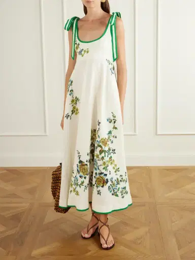 ALÉMAIS Phyllis Ballet Floral-print Linen Midi Dress | Thumbnail 2 ALÉMAIS Phyllis Ballet Floral-print Linen Midi Dress | Thumbnail 2