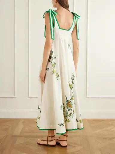 ALÉMAIS Phyllis Ballet Floral-print Linen Midi Dress | Thumbnail 3 ALÉMAIS Phyllis Ballet Floral-print Linen Midi Dress | Thumbnail 3