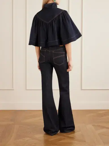 Zimmermann Cape-effect Denim Top | Thumbnail 3 Zimmermann Cape-effect Denim Top | Thumbnail 3