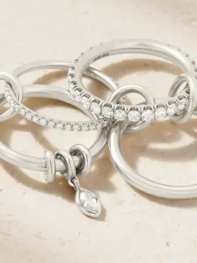 Spinelli Kilcollin Inara Set Of Four Sterling Silver Diamond Rings | Thumbnail 4 Spinelli Kilcollin Inara Set Of Four Sterling Silver Diamond Rings | Thumbnail 4