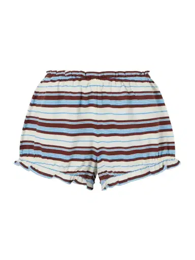 Posse Nadine Striped Ruffled Cotton-jersey Shorts | Thumbnail 1 Posse Nadine Striped Ruffled Cotton-jersey Shorts | Thumbnail 1