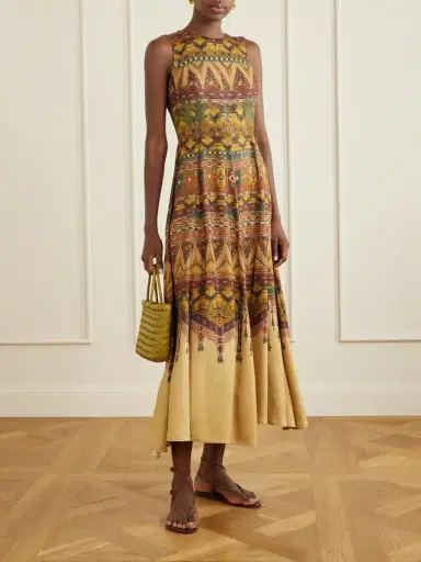 Emporio Sirenuse Clodette Desert Printed Woven Silk-blend Maxi Dress | Thumbnail 2 Emporio Sirenuse Clodette Desert Printed Woven Silk-blend Maxi Dress | Thumbnail 2