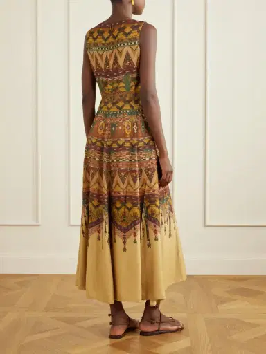 Emporio Sirenuse Clodette Desert Printed Woven Silk-blend Maxi Dress | Thumbnail 3 Emporio Sirenuse Clodette Desert Printed Woven Silk-blend Maxi Dress | Thumbnail 3