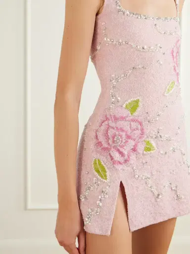 Clio Peppiatt Peony Embellished Stretch-mesh Mini Dress | Thumbnail 4 Clio Peppiatt Peony Embellished Stretch-mesh Mini Dress | Thumbnail 4