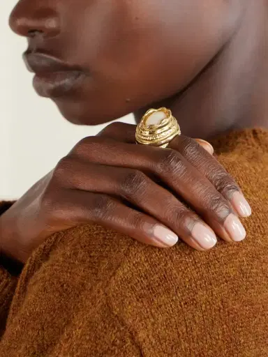PAOLA SIGHINOLFI Amanda 18-karat Gold-plated Pewter And Resin Ring | Thumbnail 2 PAOLA SIGHINOLFI Amanda 18-karat Gold-plated Pewter And Resin Ring | Thumbnail 2