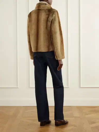 Veronica de Piante Mireia Leather-trimmed Plush Jacket | Thumbnail 4 Veronica de Piante Mireia Leather-trimmed Plush Jacket | Thumbnail 4
