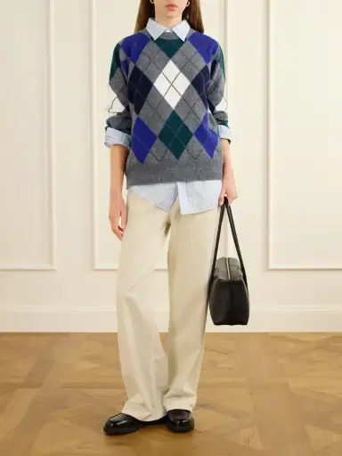 Daughter Ava Argyle Checked Wool Sweater | Thumbnail 2 Daughter Ava Argyle Checked Wool Sweater | Thumbnail 2