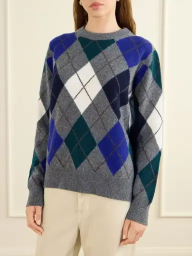 Daughter Ava Argyle Checked Wool Sweater | Thumbnail 3 Daughter Ava Argyle Checked Wool Sweater | Thumbnail 3