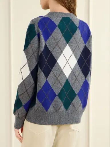 Daughter Ava Argyle Checked Wool Sweater | Thumbnail 4 Daughter Ava Argyle Checked Wool Sweater | Thumbnail 4