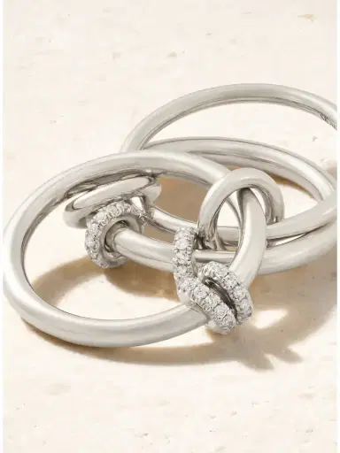 Spinelli Kilcollin Jovie Set Of Three Sterling Silver Diamond Rings | Thumbnail 4 Spinelli Kilcollin Jovie Set Of Three Sterling Silver Diamond Rings | Thumbnail 4