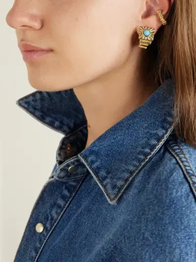 PAOLA SIGHINOLFI Kabala 18-karat Gold-plated Pewter Turquoise Ring | Thumbnail 2 PAOLA SIGHINOLFI Kabala 18-karat Gold-plated Pewter Turquoise Ring | Thumbnail 2