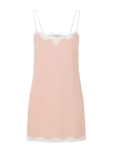 Posse Tabitha Lace-trimmed Lyocell Mini Dress | Thumbnail 1 Posse Tabitha Lace-trimmed Lyocell Mini Dress | Thumbnail 1
