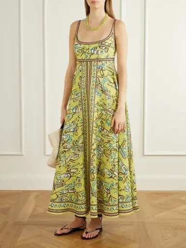 ALÉMAIS Fish Sticks Printed Linen Midi Dress | Thumbnail 2 ALÉMAIS Fish Sticks Printed Linen Midi Dress | Thumbnail 2